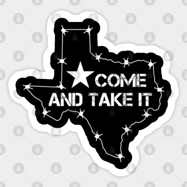 Texas Barbed Wire Map | Come And Take It Sticker by GreenCraft